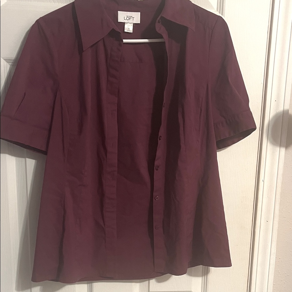 LOFT Rich Burgundy Blouse